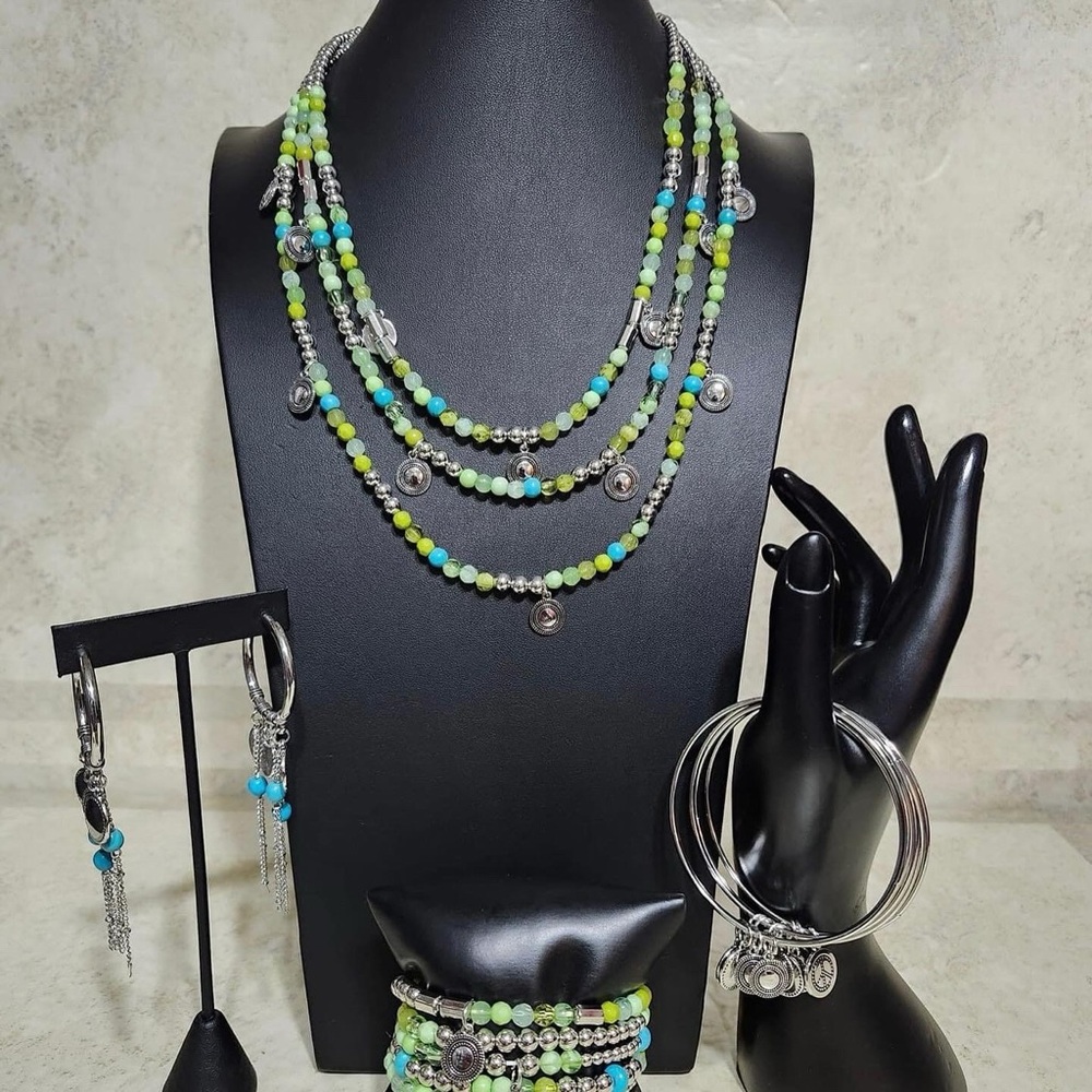 Green Beaded jewelry